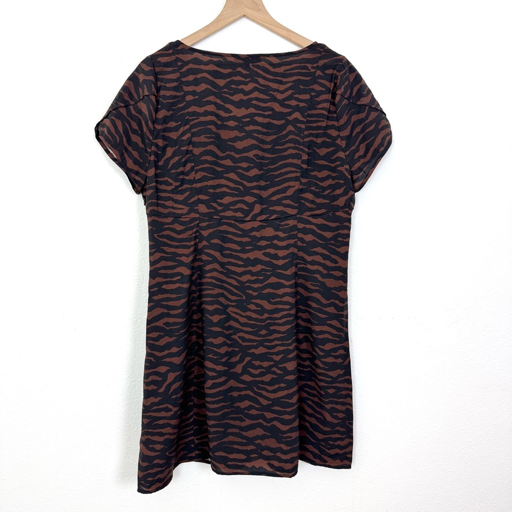 NWT Madewell V-Neck Mini Dress Abstract Animal Print Size 14 - Picture 8 of 10